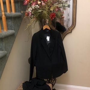 NWT Fashionova Adele 2 pc Black Blazer Pant Set, XL